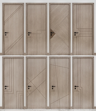 Modern door combination 3d model