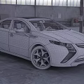 White Sedan With Modern Streamlined Design Large Alloy Wheels In Industrial Warehouse Setting
