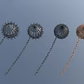 Spiked Ball Weapon With Chain In Various Colors Black Silver And Gold