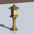 Traditional Style Floor Lamp With Lantern Top And Decorative Column Base 3d model