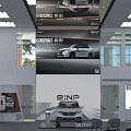 GENESIS 4S Store Modern Showroom With E:N Series Vehicles On 3d model