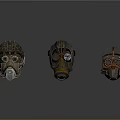 Unique Steampunk Masks Display With Intricate Mechanical Design And Metallic Finish