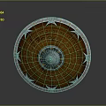 Ornate Round Shield With Intricate Patterns Metal Center And Spiked Edges