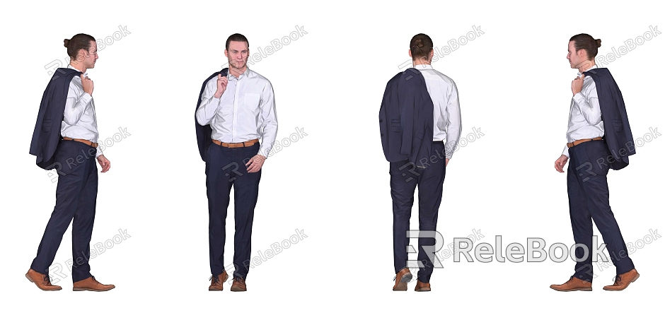 Business Male Office Figure Standing Men Suit Men model