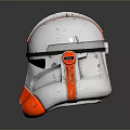 Weapon Silver Helmet With Red Stripes And Tactical Combat Design