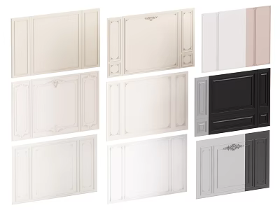 Various Cabinet Door Styles With Different Colors And Designs 3d model