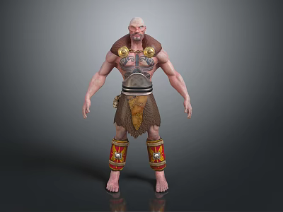 Modern game character medieval warrior giant 3d model