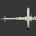 Space Station Model With Circular Module Blue Solar Panels And VASIMR Engine