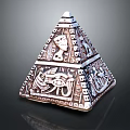 Egyptian Pyramid Scenic Landscape With Ancient Carvings And Eye Motifs