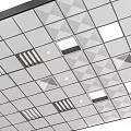 Modern Ceiling Design With Geometric Patterns Recessed Lights And Air Vents