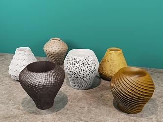 Modern clay pot 3d model