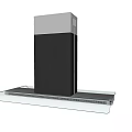 Modern Stainless Steel Kitchen Range Hood With Glass Panel And Built in Lighting