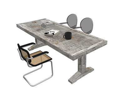 Modern Dining Table Country Dining Table Long Table Old Long Table 3d model