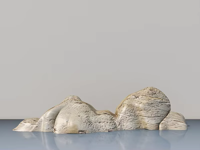 Natural Style Stone and Wood Sculpture with Intricate Textures and Modern Decorative Design 3d model