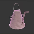 Golden Metal Daily Electrical Watering Can with Handle Spout and Wrinkled Design on Black Smooth Surface