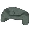 New Design Double Sofa With Curved Shape And Light Gray Fabric 3d model