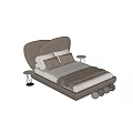 Double Bed Fabric Double Bed 3d model