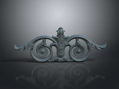 Elegant Decorative Home Accessory With Intricate Carved Scrolls And Floral Design 3d model