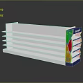 Modern White Layered Storage Shelf With Colorful Decorative Side Panel 3d model