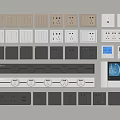 Various Colored Switch Panels With Sockets And Smart Display For Home Interior