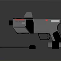 Futuristic Black And Gray Weapon With Gun Knife And Accessory Design