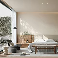 Modern Bedroom Interior Design With Large Bed Natural Light And Decorative Wall Art