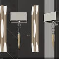 Modern Elegant Wall Lamps With White Shades Chrome Brackets And Crystal Pendants