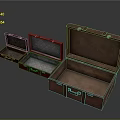Vintage Open Suitcases in Red and Brown for Lifestyle Storage Items