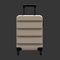 Two Modern White Suitcases With Telescopic Handles Rolling Wheels And Durable Shells 3d model