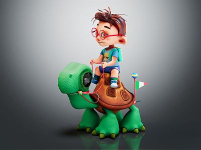 Modern game character turtle boy model