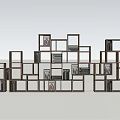 Modern Modular Open Shelf Bookcase With Geometric Design And Decorative Books
