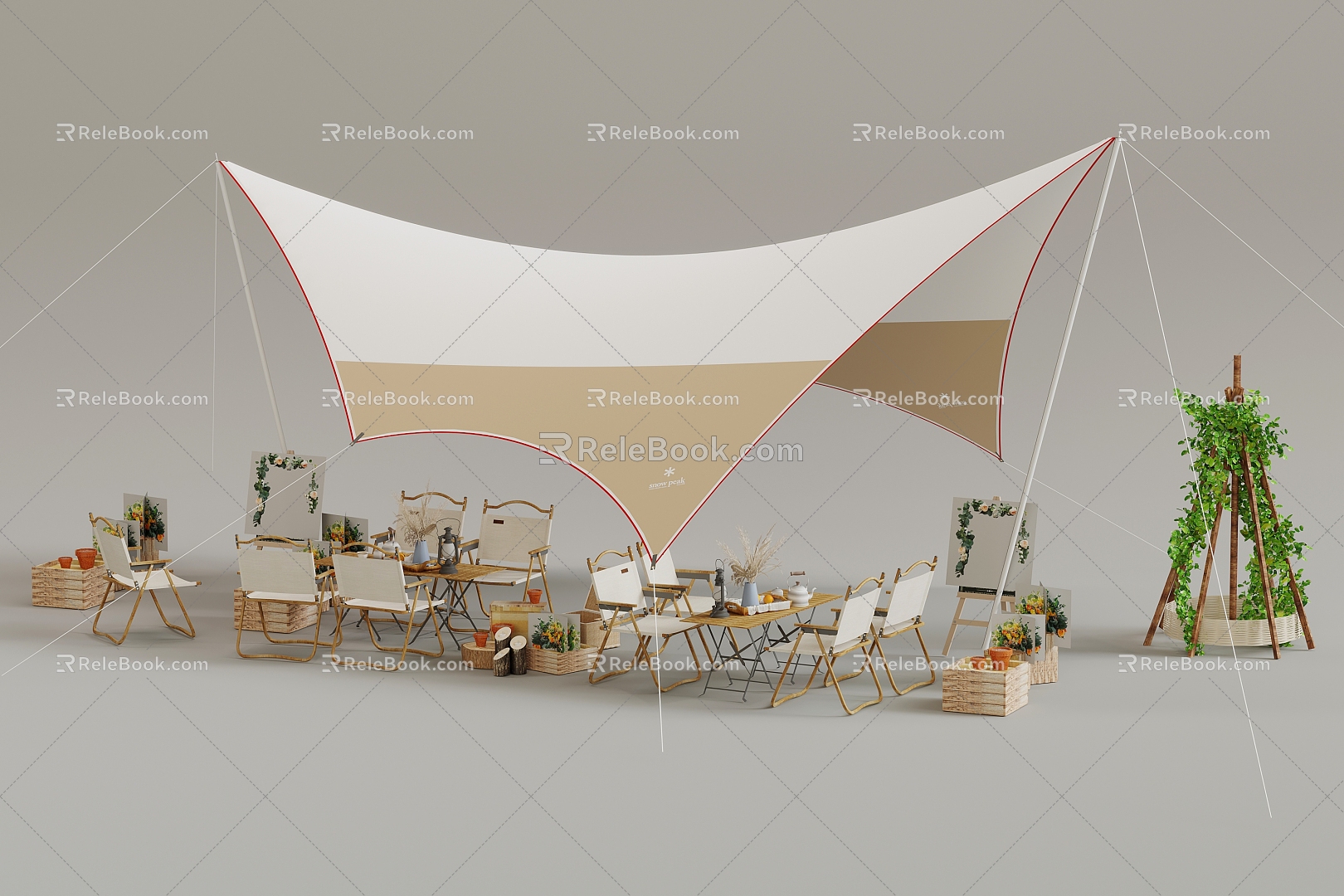 Modern Tent Outdoor Tent Tent Combination Outdoor Table and Chair 3d model