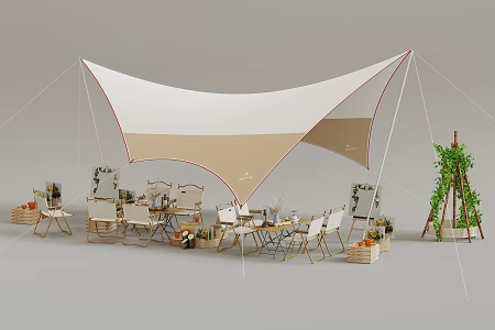 Modern Tent Outdoor Tent Combination Outdoor Table and Chair 3d model