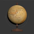 Classic Decorative Globe Furniture with Wooden Stand and Vintage Texture for Home Decor