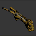 Yellow Spotted Leopard Toy Figure Standing With Open Mouth On Black Surface