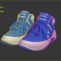 Blue High Top Casual Sneakers Featuring Star Pattern THE DESIGN Label And White Soles