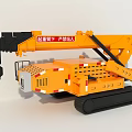 Yellow Crawler Crane Function Vehicle With Lifting Arm And Track Chassis 3d model