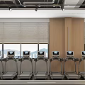 Modern Gym Interior Featuring Spacious Workout Area And Fitness Machines