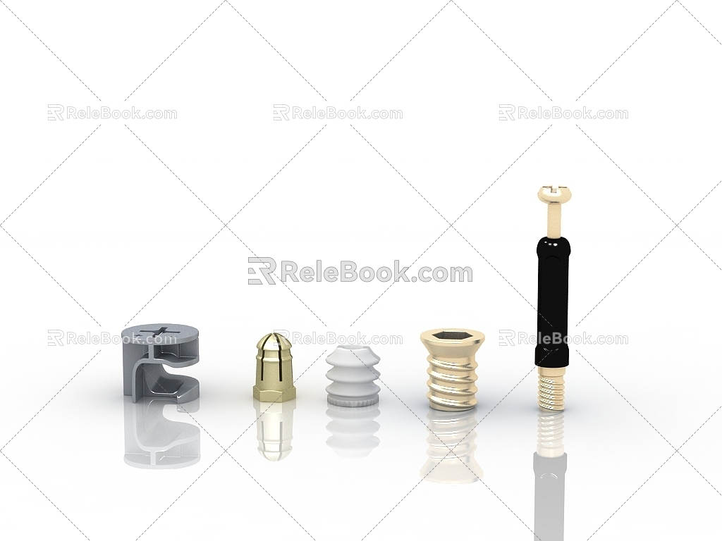 Modern eccentric nut screw combination 3d model