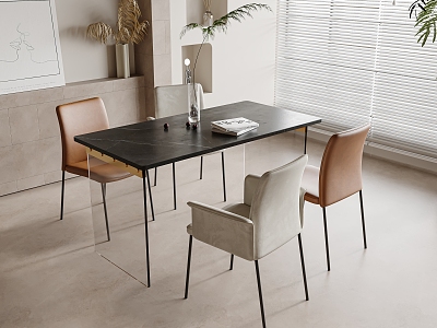 Modern Dining Table and Chair 3d model