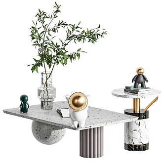 Modern Light Luxury Metal Coffee Table 3d model