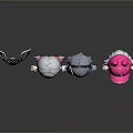 Cute Anime Style Cartoon Characters With Various Outfits And White Decorative Ornament