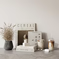 Combination ornaments potted books 3d model