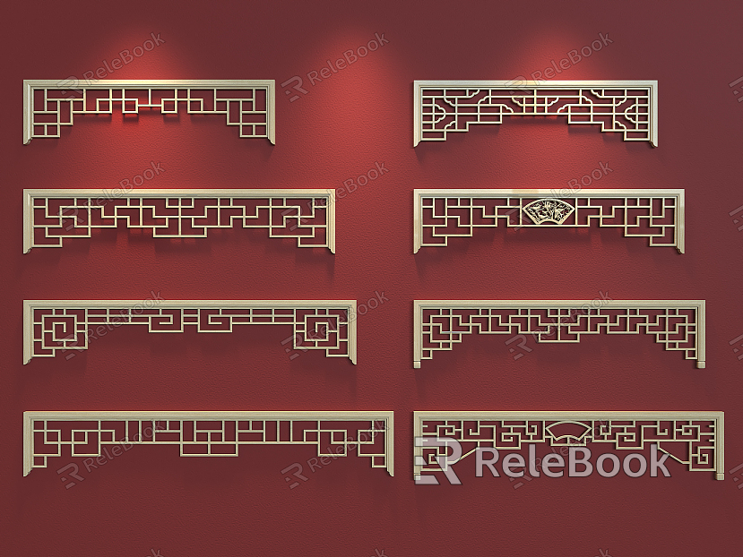 Chinese carved lattice model