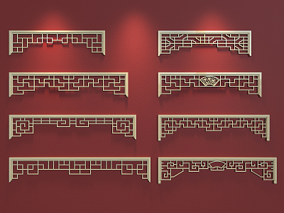 Chinese carved lattice 3d model