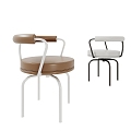 Modern Single Chair Leather Chair Dining Chair 3d model