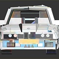 Modern toy car pixel car square car cartoon car 3d model