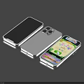 Three Daily Use Smartphones With Black Screens And Colorful App Interface