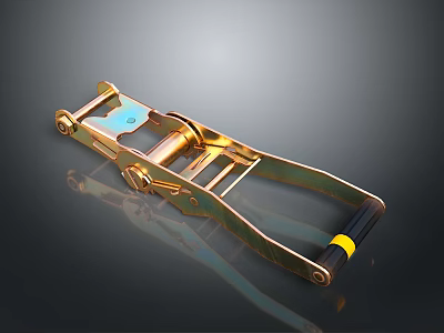 Golden Fashion Jacket With Metal Decor Black Zipper Handle And Yellow Ring 3d model