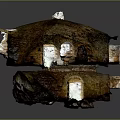 Ancient Natural Cave With Stone Walls And Circular Interior Structure 3d model